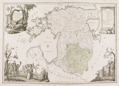 Generelt kort over Estland og Letland. Atlas de la Livonie, 1798. af Ludwig August von Mellin