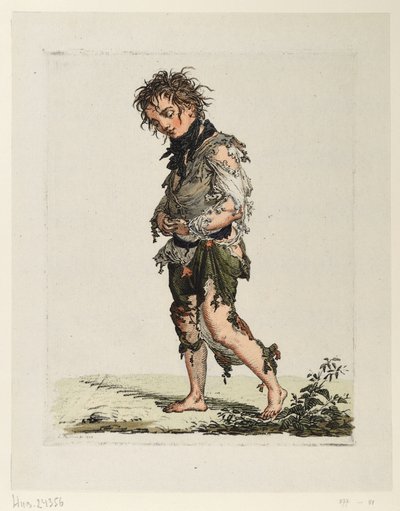 Gående tiggende dreng af Ludwig Buchhorn