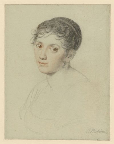 Kvindehoved, brystbillede af Ludwig Buchhorn