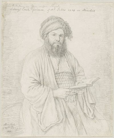 Karmelitfaderen Wolfgang Bock i orientalsk kostume af Ludwig Emil Grimm