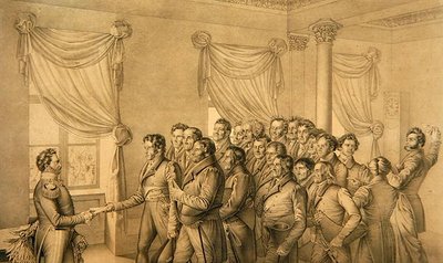 Kassel Deputation til Kurfyrst Vilhelm II af Ludwig Emil Grimm
