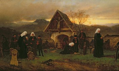 Hele Sjælens Dag på Kirkegården af Ludwig Friedrich Wilhelm Riefstahl