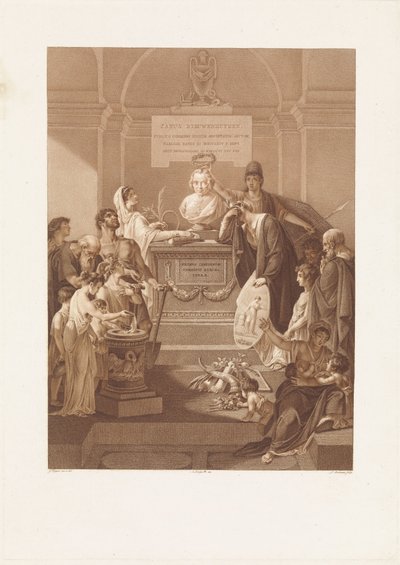Allegorisk scene med mindesten for Jan Nieuwenhuyzen, død i 1806 af Ludwig Gottlieb Portman