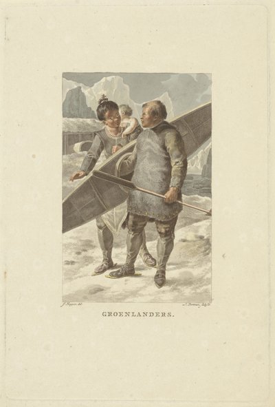 Beboere i Grønland Grønlændere (titel på objekt) af Ludwig Gottlieb Portman