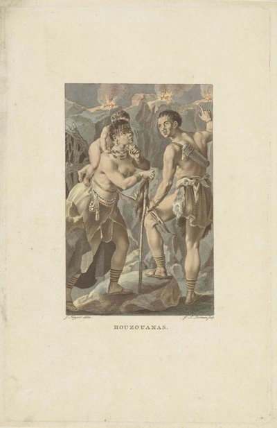 Indbyggere i Sydafrika (Houzouana) Houzouanas (titel på objekt) af Ludwig Gottlieb Portman