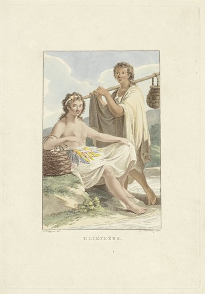 Indbyggere på øen Ulietea (Raiatea) Ulieteans (titel på objekt) af Ludwig Gottlieb Portman