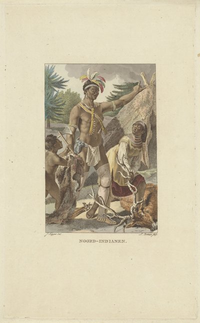 Iroquois-familien foran tipi Nordindianere (titel på objekt) af Ludwig Gottlieb Portman
