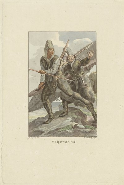 Flygtede fra Inuit Esquimoos (titel på objekt) af Ludwig Gottlieb Portman
