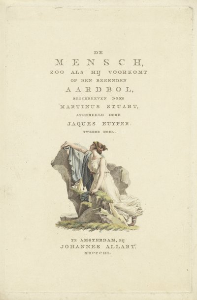 Kvinde ved en sten Titelside for: M. Stuart, Man as He Appears on the Known Globe, 1803 af Ludwig Gottlieb Portman