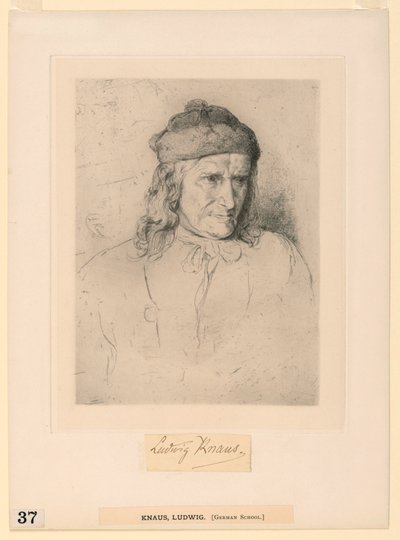 Mand i Pelshue af Ludwig Knaus