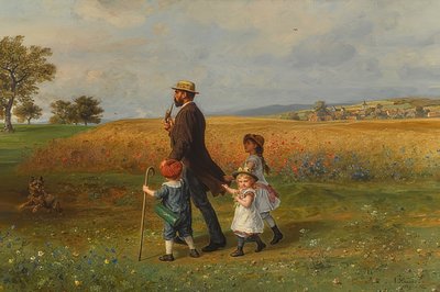 Søndags gåtur. 1889 af Ludwig Knaus