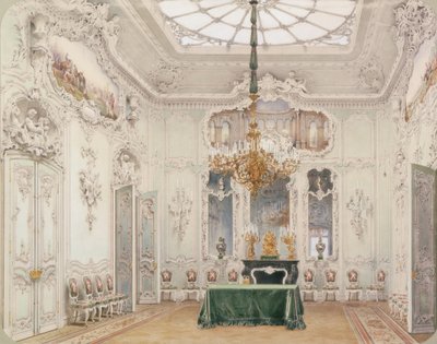 Interiør af Vinterpaladset. Den grønne spisestue, 1852 af Ludwig Premazzi