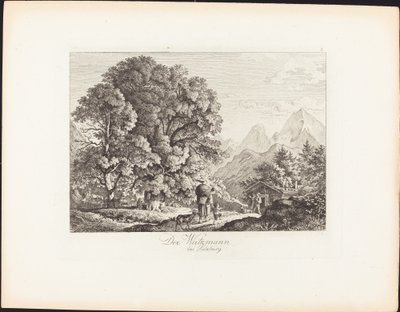 Watzmann nær Salzburg af Ludwig Richter