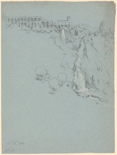 Vandfaldet i Tivoli med Maecenas villa af Ludwig Thiersch