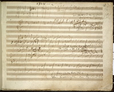 Tilføje. 31766, f.2 Symfoni nr. 6 i F-dur, op. 68 også kendt som den pastorale symfoni (blæk på papir) af Ludwig van Beethoven