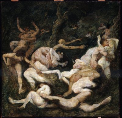Bortførelse af kvinder. Maleri af Ludwig von Hofmann (1861-1945). Olie på lærred. Sol: 70,8x72 cm. Pushkin, Moskva Bortførelsen af ​​kvinder af Ludwig von Hofmann