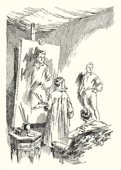 Illustration til The Picture of Dorian Gray af Oscar Wilde (litho) af Lui Trugo