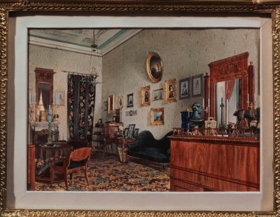 Michail Obreskovs arbejdsværelse. Værk af Luigi Premazzi (1814-1891), akvarel på papir af Luigi Premazzi