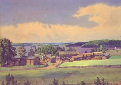 Nordligt landskab (akvarel på papir) af Luigi Premazzi