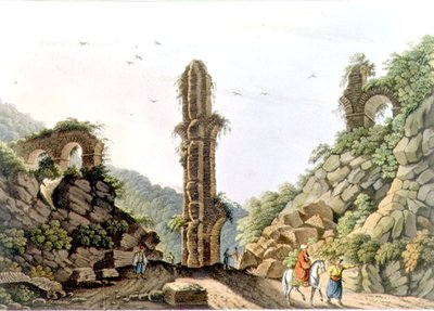 An Ancient Aqueduct in Samos, billede 61 fra "Views in the Ottoman Dominions", udgivet af R. Bowyer. af Luigi (after) Mayer