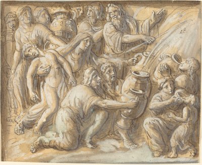 Moses trækker vand fra klippen af Luigi Ademollo