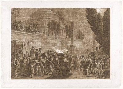 Procession ved det gamle tempel af Luigi Ademollo