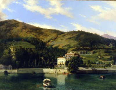 Villa ved Comosøen. Maleri af Luigi Ashton af Luigi Ashton