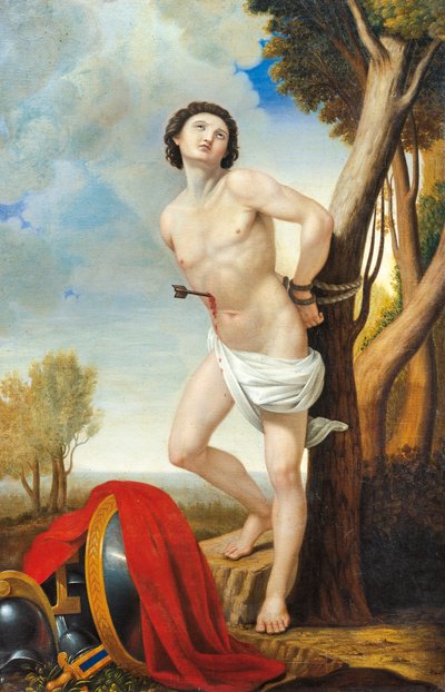 Martyrium of St Sebastian, af Luigi Asioli (1817-77), olie på lærred af Luigi Asioli