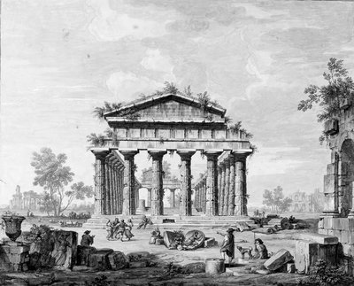 Junos tempel i Paestum af Luigi Balugani