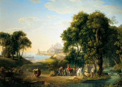 Aeneas møder Andromache i Butrinto af Luigi Basiletti