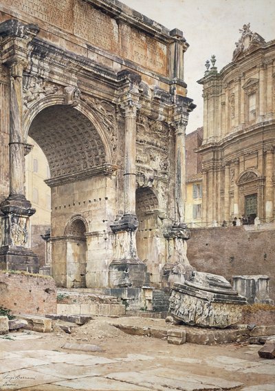 Buen af Septimius Severus i Rom, af Luigi Bazzani (1836-1927). Olie på lærred. af Luigi Bazzani