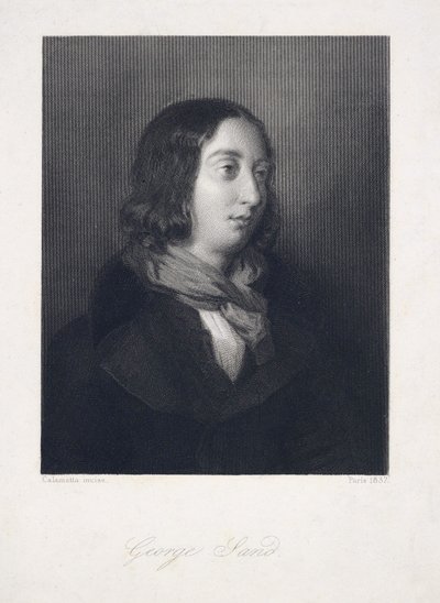 Portræt af George Sand, udg. 1837 (gravering) af Luigi Calamatta