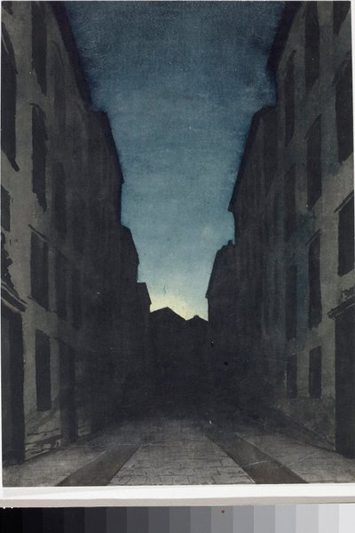 A Road Perspective (Akvarel, ca. 1825) af Luigi Garibbo