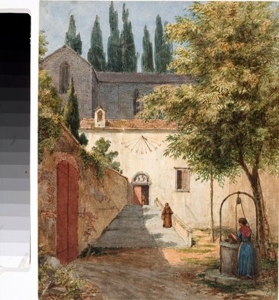 Franciskanerkloster, Italien (Akvarel af Luigi Garibbo