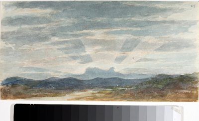 Landskab, lyseffekter (Akvarel, før 1825) af Luigi Garibbo