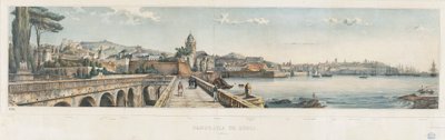 Panoramaudsigt over byen Genova af Luigi Garibbo