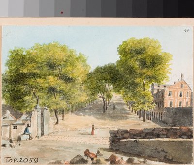 Udsigt over Monteee of Cappuccini i Genova (Akvarel, ca 1825) af Luigi Garibbo