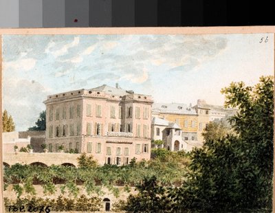 Udsigt over villa Cambasio, Genova (akvarel, ca 1820) af Luigi Garibbo