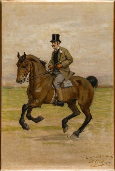 Vittorio Matteo Corcos zu Pferde af Luigi Gioli
