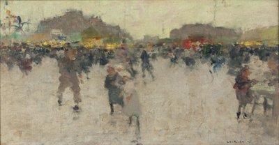 Fête de la place du Trône, Paris, ca. 1890 (olie på lærred) af Luigi Loir