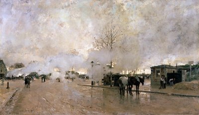 Røg på Paris Circuit Line, 1885. af Luigi Loir