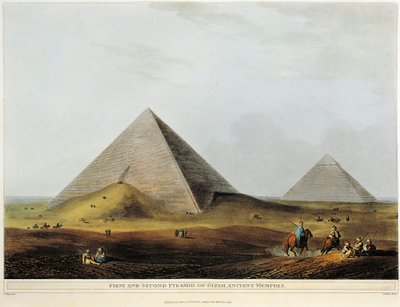 Arabisk bolig bygget på gamle ruiner langs Menuf-kanalen i Egypten fra Views in Egypt af Luigi Mayer, gravering af Luigi Mayer