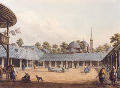 Borgas Caravanserai, af Luigi Mayer, Rumænien Indgravering af Luigi Mayer