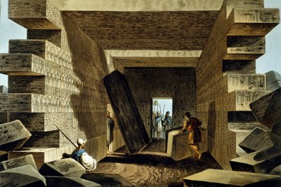 Interiør af Jupiters tempel af Luigi Mayer