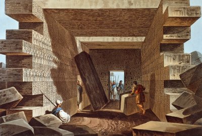 Interiør af Jupiter Ammons tempel i Libyen af Luigi Mayer