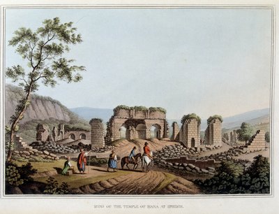 Ruinerne af Diane-templet (Artemis) i Efese, tidligere antikke by i Grækenland, i dag i Tyrkiet. i "" Udsigter i de osmanniske dominioner, i Europa, i Asien og nogle af middelhavsøerne""" fra de originale tegninger taget af Luigi Mayer, London af Luigi Mayer