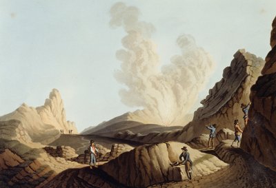Stromboli-øen, krateret af Luigi Mayer