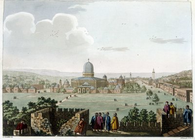 Salomons tempel (moskeen i Jerusalem) - i "" Udsigter i de osmanniske herredømmer, i Europa, i Asien og nogle af middelhavsøerne""" fra de originale tegninger taget af Luigi Mayer, London af Luigi Mayer