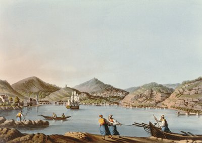 The Western Harbor of the Island of Samos, plade 60 fra Views in the Ottoman Dominions, pub. af R. Bowyer, 1810 (akvatint) af Luigi Mayer