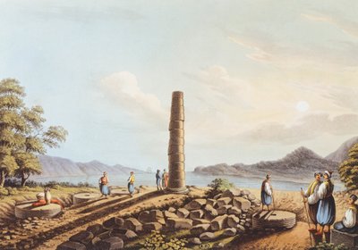 Resterne af Hera-templet på Samos af Luigi Mayer
